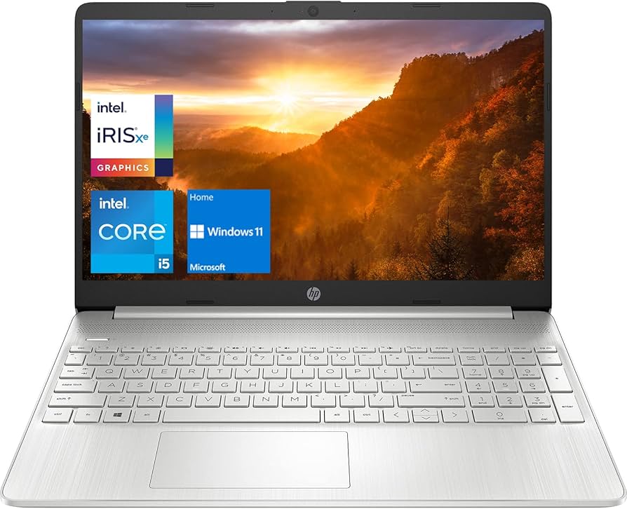 HP 15.6 inch Laptop, FHD Display, 12th Gen Intel Core i5, 16 GB RAM, 512 GB SSD, Intel Iris Xe Graphics, Windows 11 Home, 15-dy5399nr (2023)