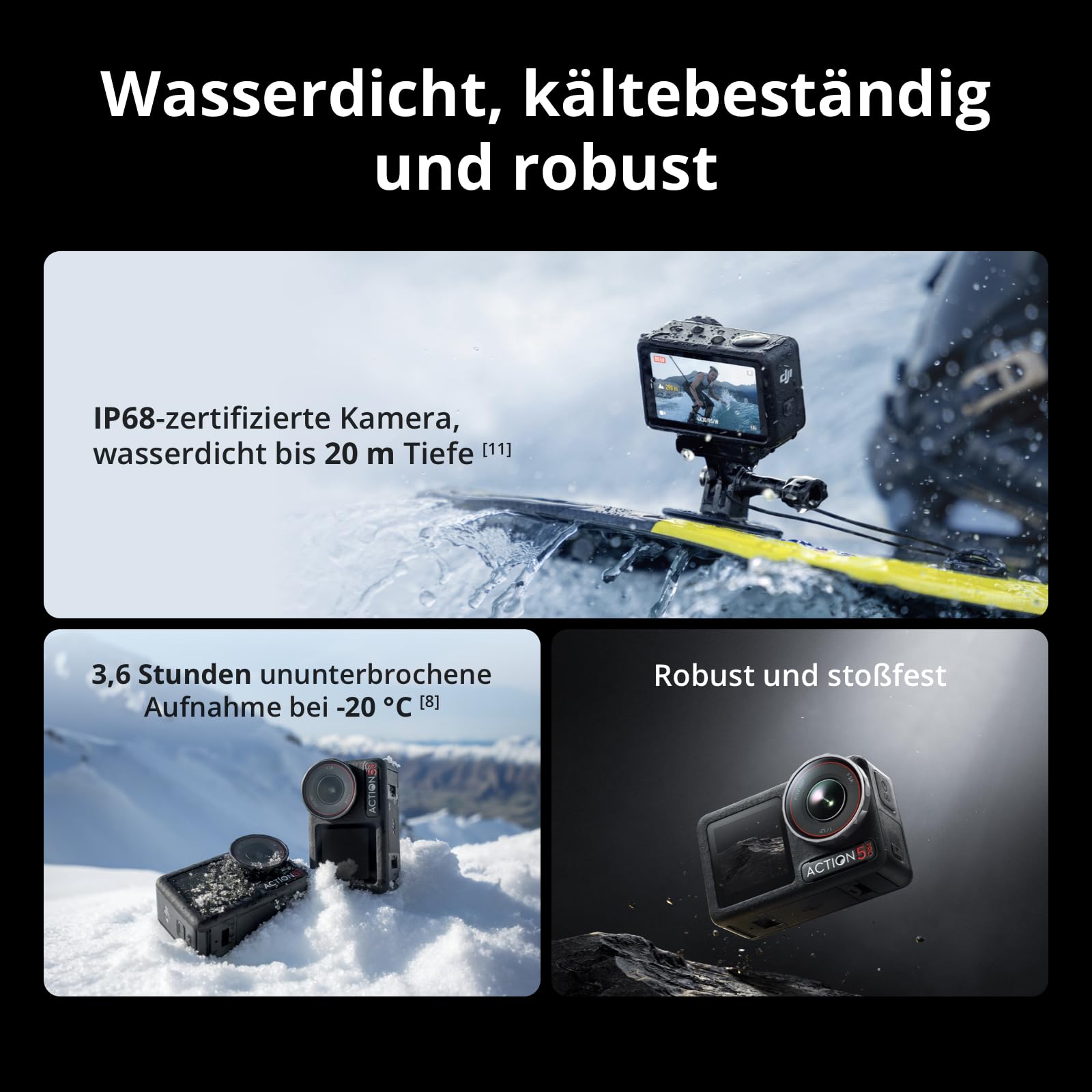 DJI Osmo Action 5 Pro Adventure Combo, Action Camera 4K with 1/1.3" Sensor, 12h Extended Battery Life with 3 Batteries, Stabilization, Dual OLED Touchscreens, Mini Action Camera for Travel, Vlog