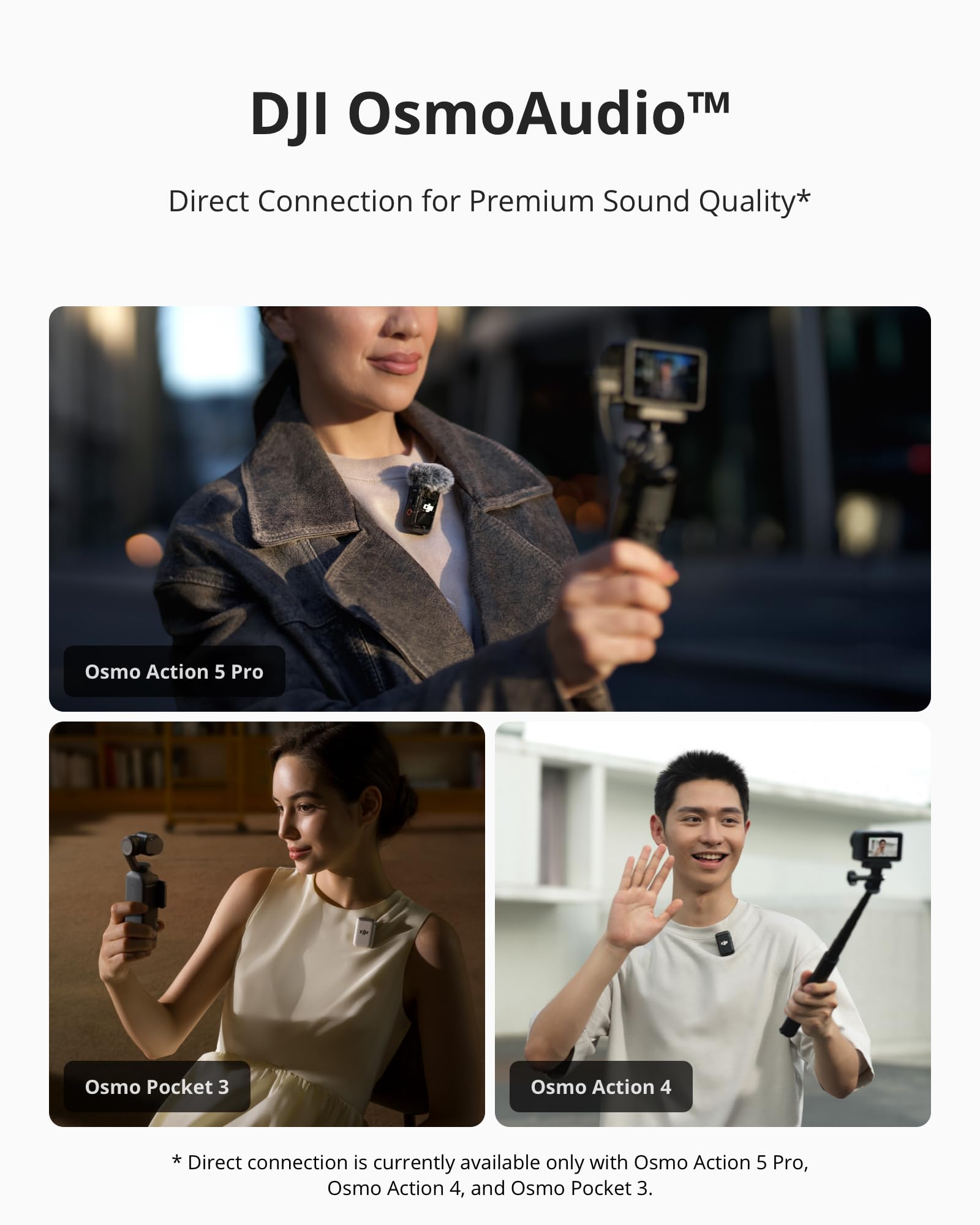 DJI Mic 2, Wireless Lavalier Microphone, Noise Cancelling, 48kHz 32-bit Float Internal Recording, 820 ft.(250m) Range, 18H Battery with Charging Case, Microphone for Camera/Phone, Vlog, Streaming