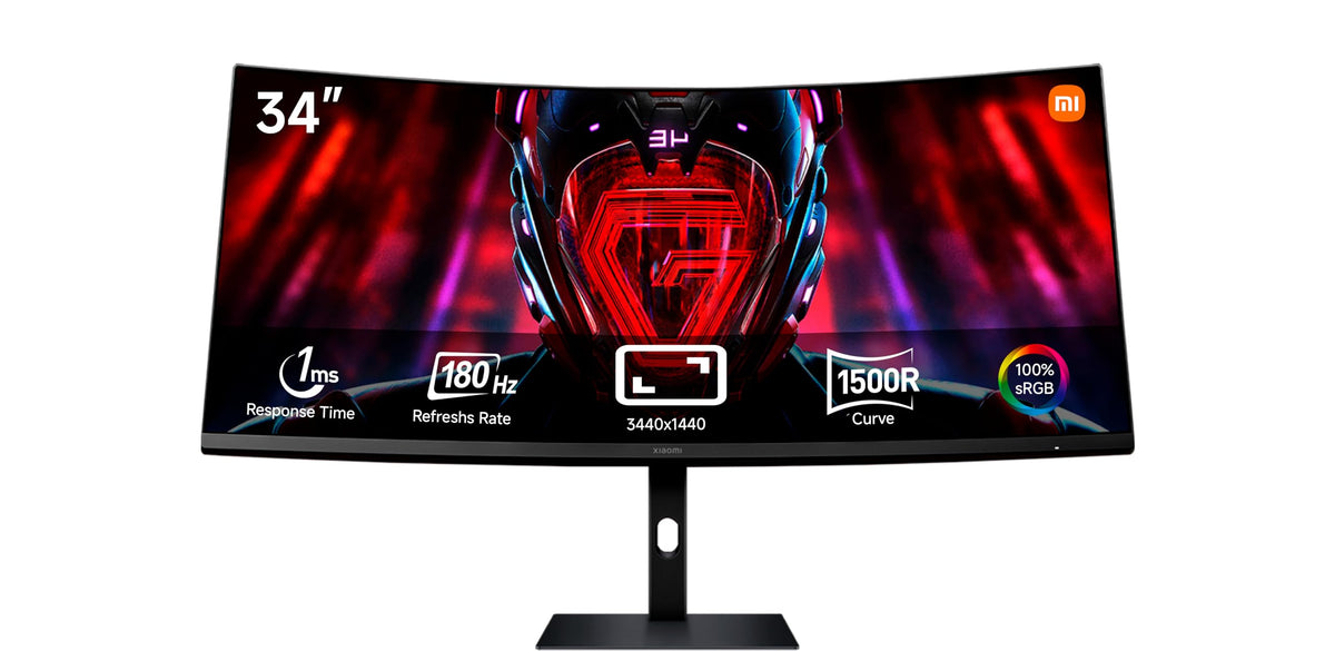 Xiaomi 34 Inch Curved Gaming Monitor G34WQi,WQHD Ultrawide Display 180Hz Free Sync 1500R Low Blue Light Global Version