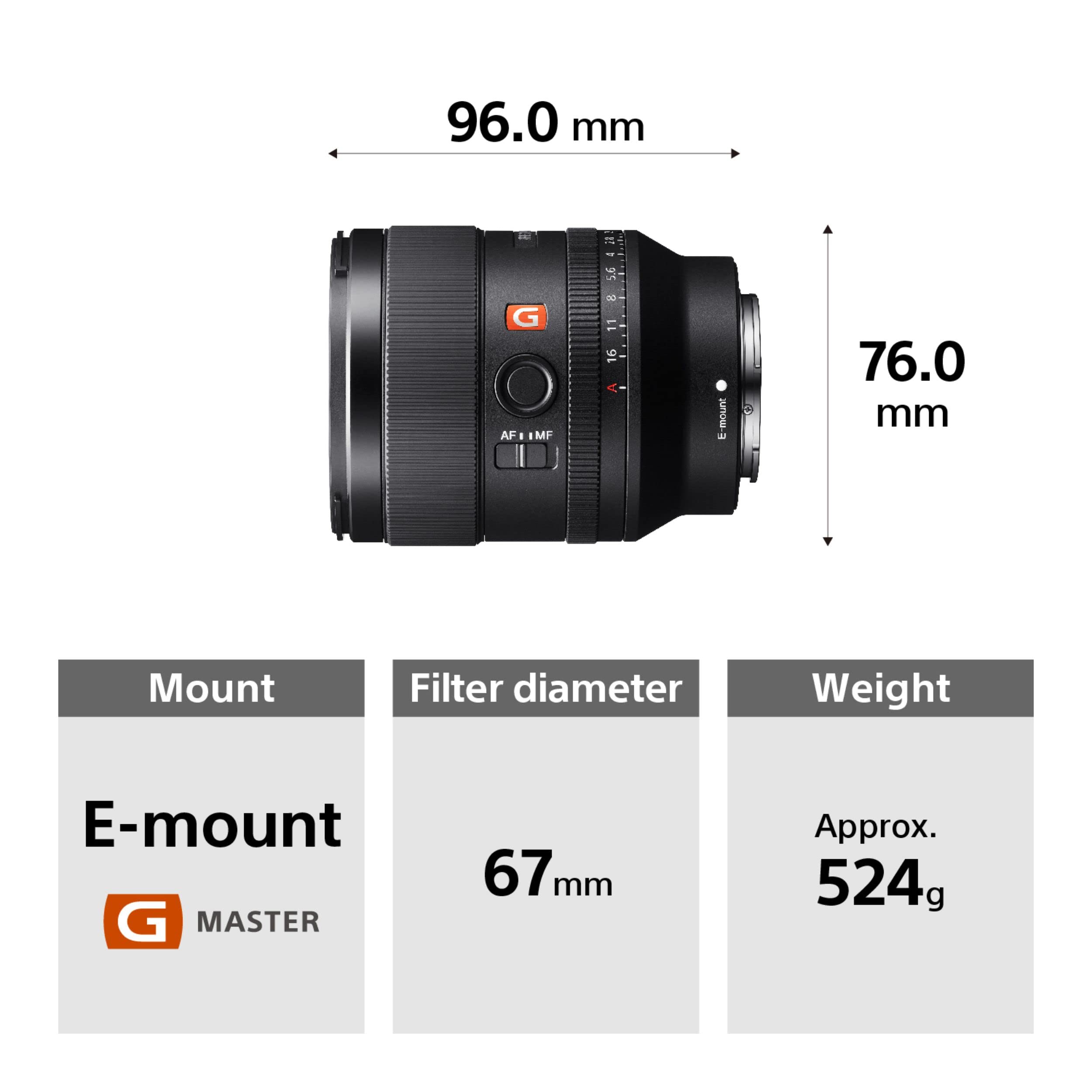 Sony SEL35F14GM - Full-Frame Lens FE 35mm F1.4 GM - Premium G Master Series Prime Lens