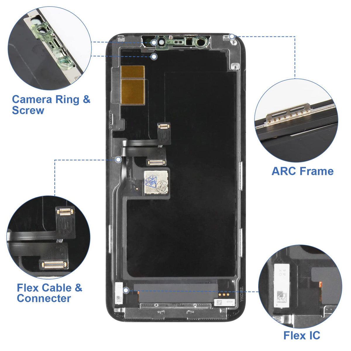 For iPhone 11 Pro Screen Replacement For iPhone 11 Pro LCD Digitizer 11 Pro Display Touch Sensor Assembly Accessories Kits A2215, A2160, A2217 (Incell,Black)