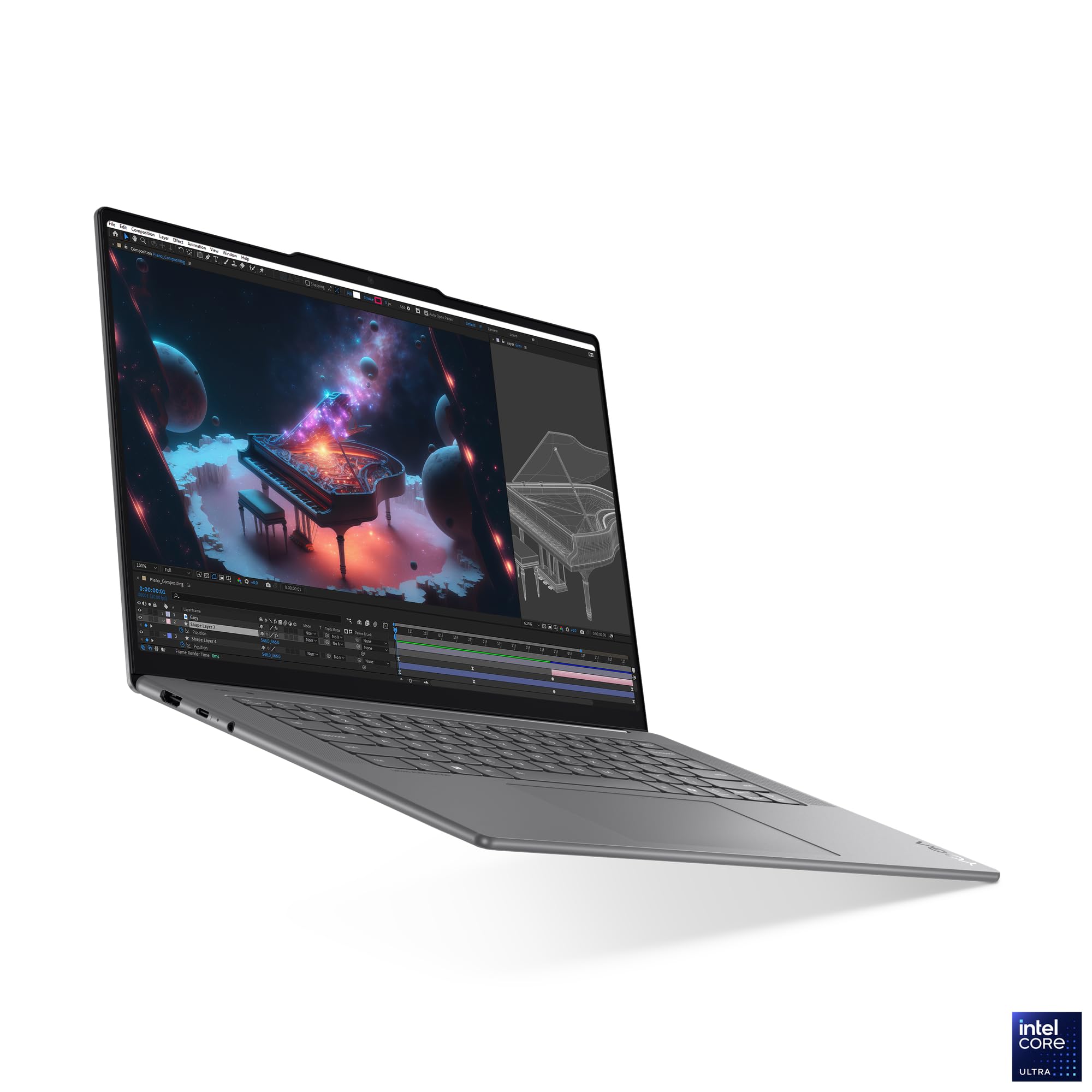 Lenovo Yoga Slim 7 Aura Edition, CoPilot+ PC AI Boost 47 TOPS, 15.3" 120Hz 2.8K Touch, Intel Core ultra 7 258V, 32GB RAM, 1TB SSD, Intel Arc Graphics 140V, Bklit Eng-Arb KB, Luna Grey - [83HM000XAX]
