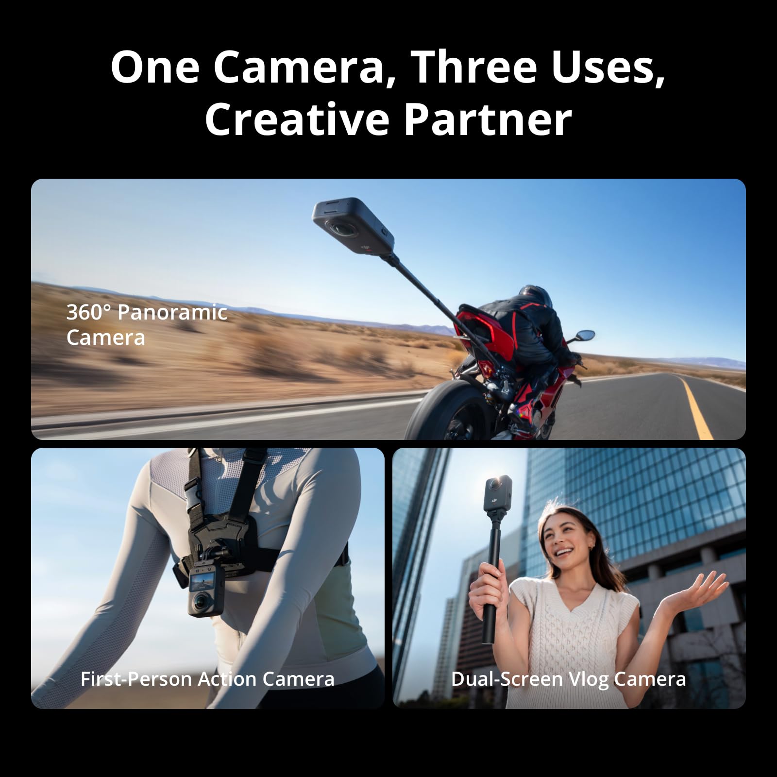 DJI Osmo 360 Standard Combo, 360 Camera With 1-Inch 360° Imaging, Native 8K 360° Video, 4K/120fps & 170° Boost Video,120MP 360° Photo, 100-Min 8K Recording, Waterproof, Action Camera for Sports, Vlog