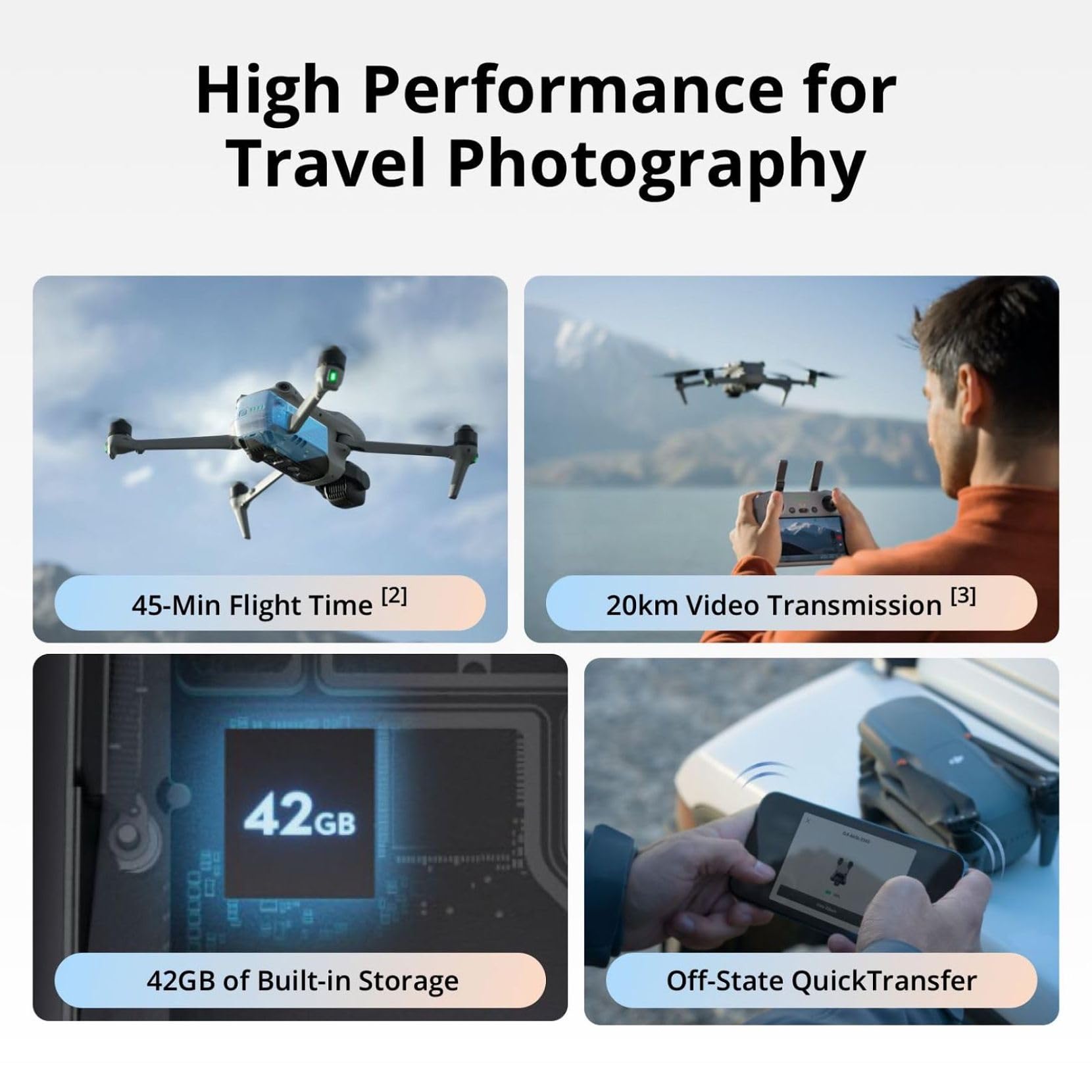 DJI Air 3S Fly More Combo (DJI RC 2), with 1" CMOS Wide-Angle & Medium Tele Camera, 4K/60fps, Omnidirectional Sensing & 3 Batteries, MOIAT Certified - UAE Version with Official Warranty Support