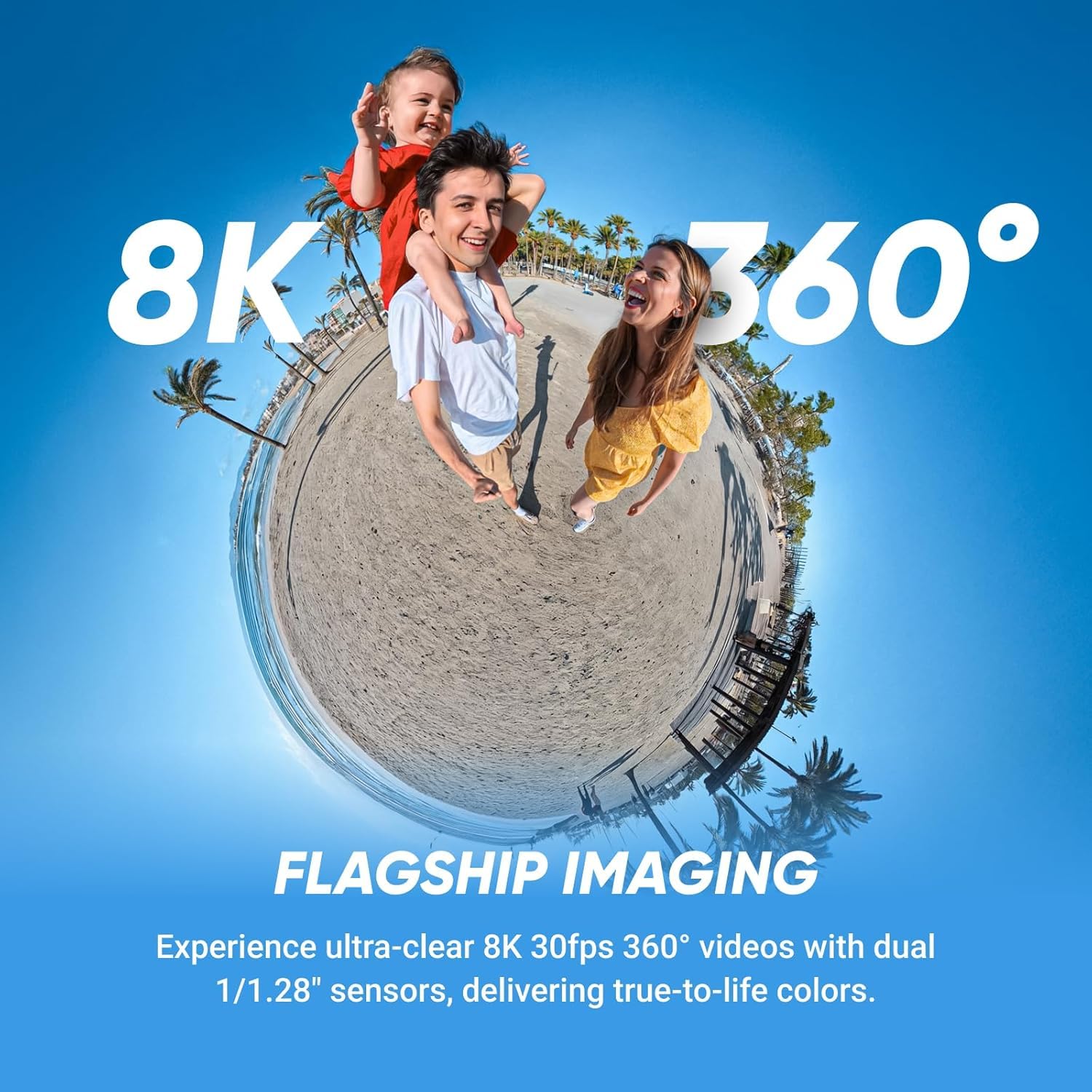 Insta360 X5 - Waterproof 8K 360° Action Camera, Leading Low Light, Invisible Selfie Stick Effect, Rugged and Replaceable Lens, 3-Hour Battery, Triple AI Chip Design, UAE Version