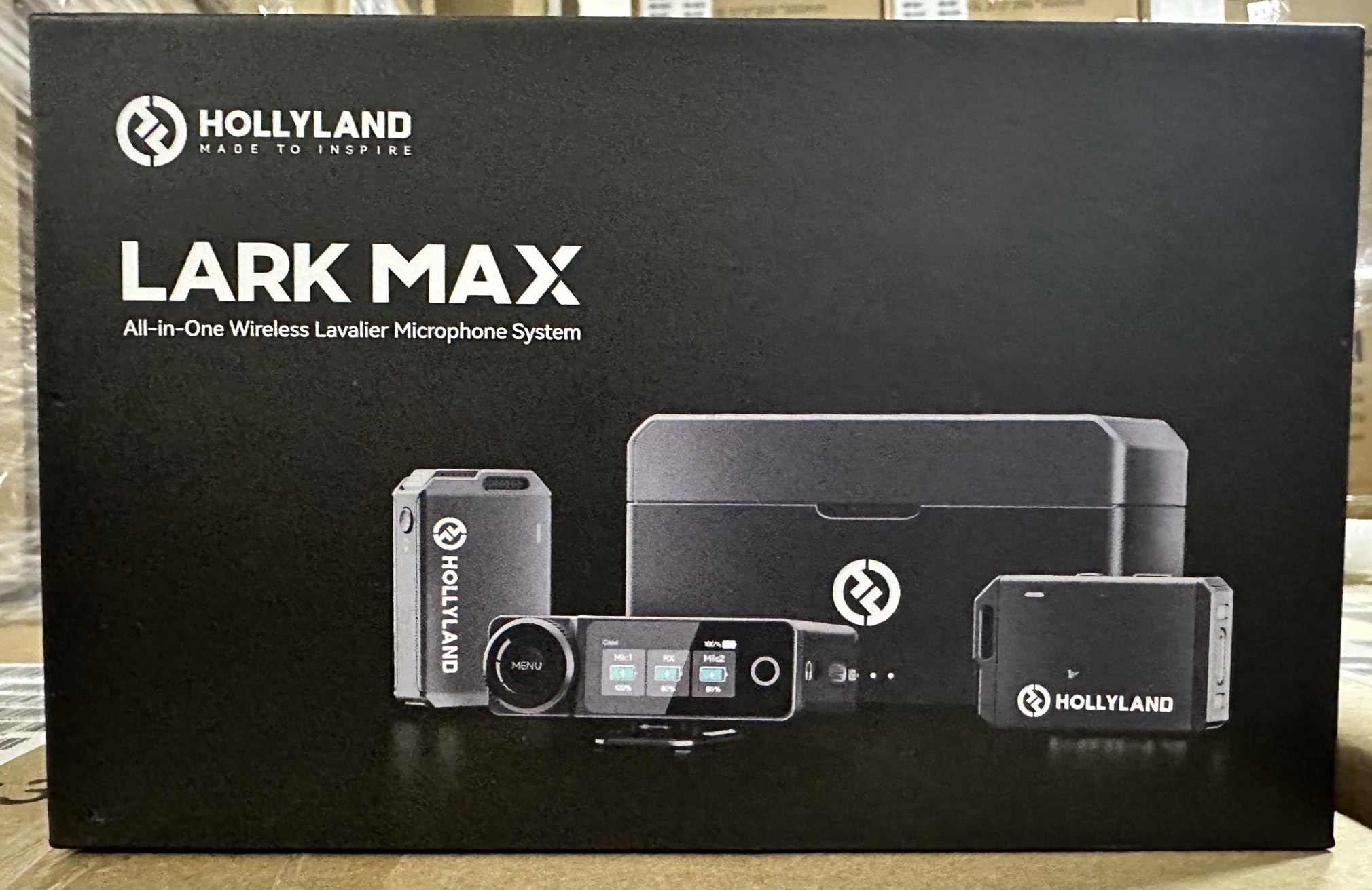 Hollyland LARK MAX Wireless Microphone, ENC Noise Canceling, Studio Audio Quality, 22H Duration, 820ft Range, 8GB Storage Recording Mic, Compatible with DSLR Camera, iPhone, Android and PC, black