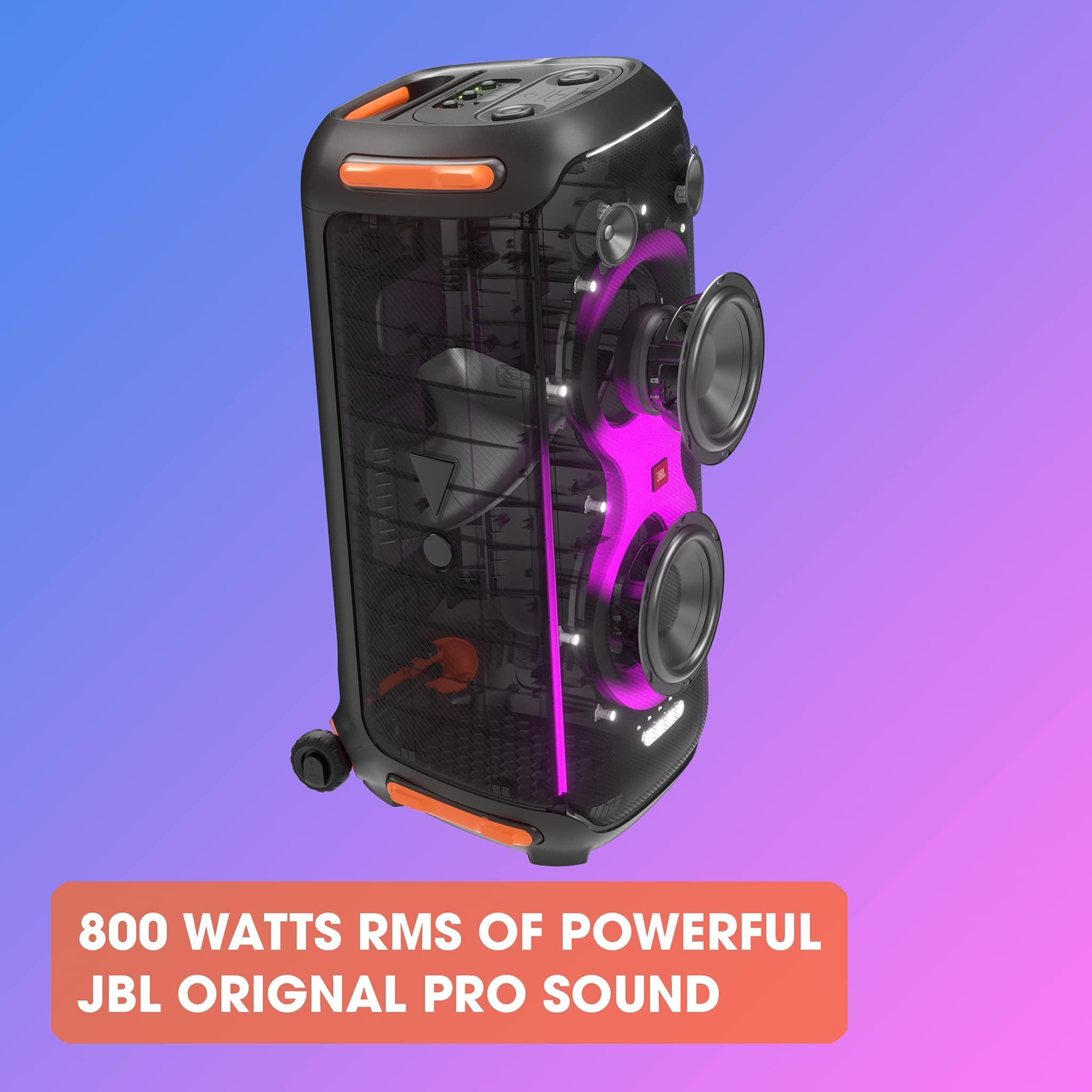 JBL Partybox 710 Portable Party Speaker with 800W RMS Powerful Sound - Black, Wireless, Wired