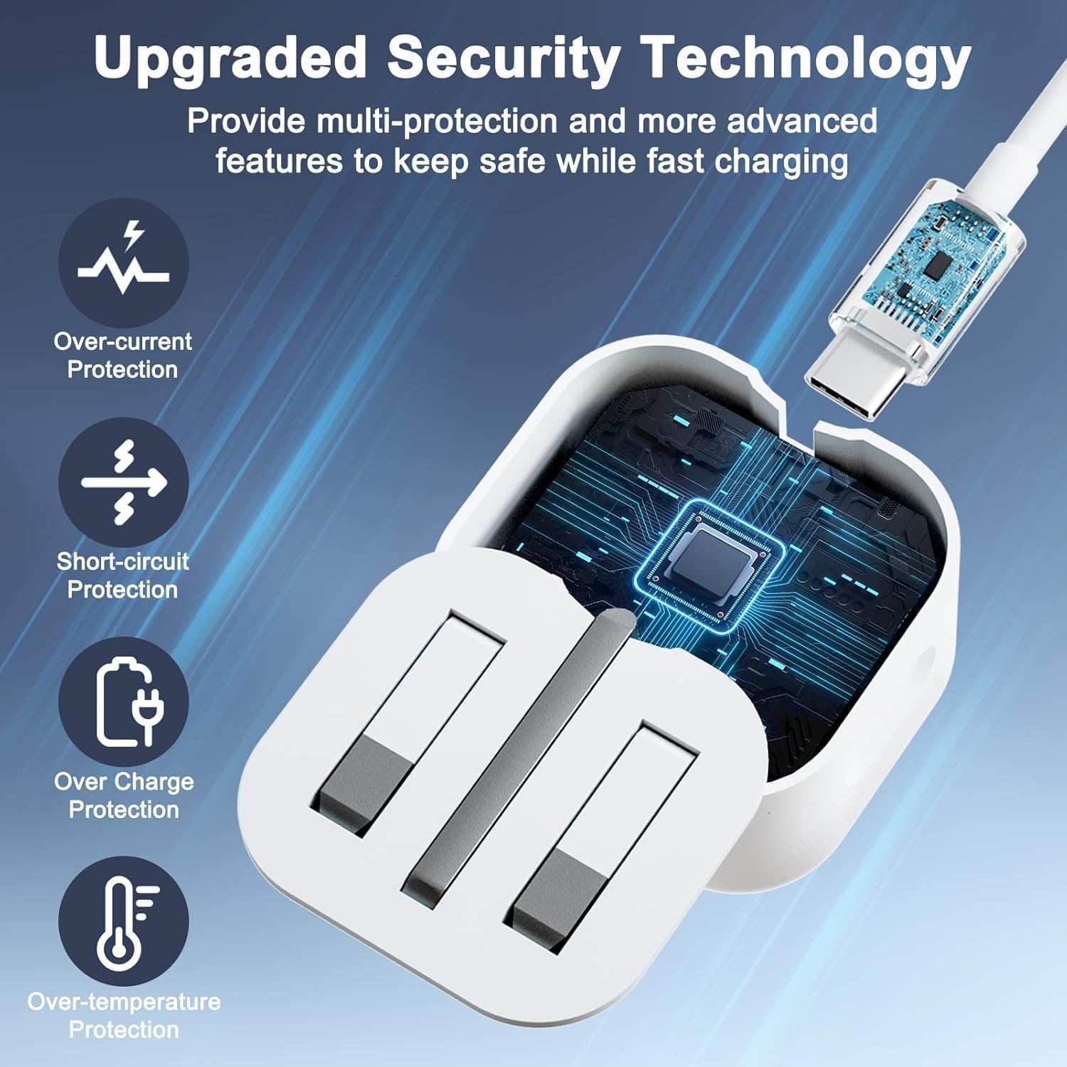 20W USB C Fast Charger with braided Lightning cable, Lightning fast charger, USB-C to Lightning Cable with 20W Charger, Fast Charging Kit, Compatible with iPhone 14/14 Pro/14 Pro Max/13/12/XS Max/iPad