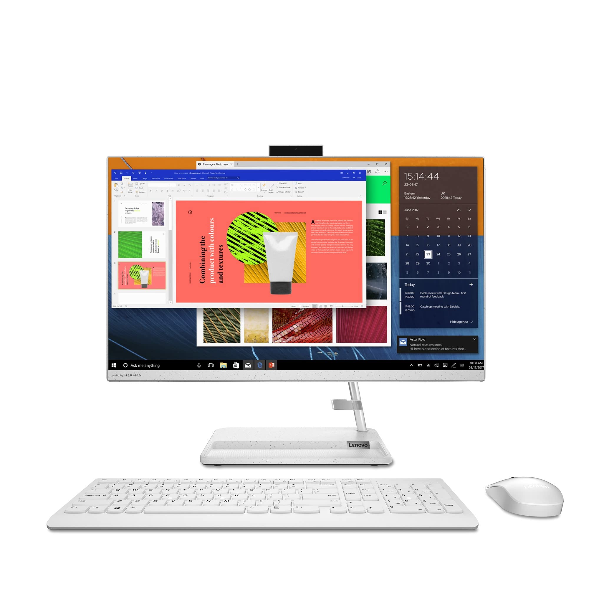 Lenovo IdeaCentre AIO 3 All in One Desktop 23.8"FHD Display AMD Ryzen 7 5700U 16GB RAM 512GB SSD Integrated AMD Radeon Graphics Win10 White English KB and Mouse White Color - [F0G1005PAX]