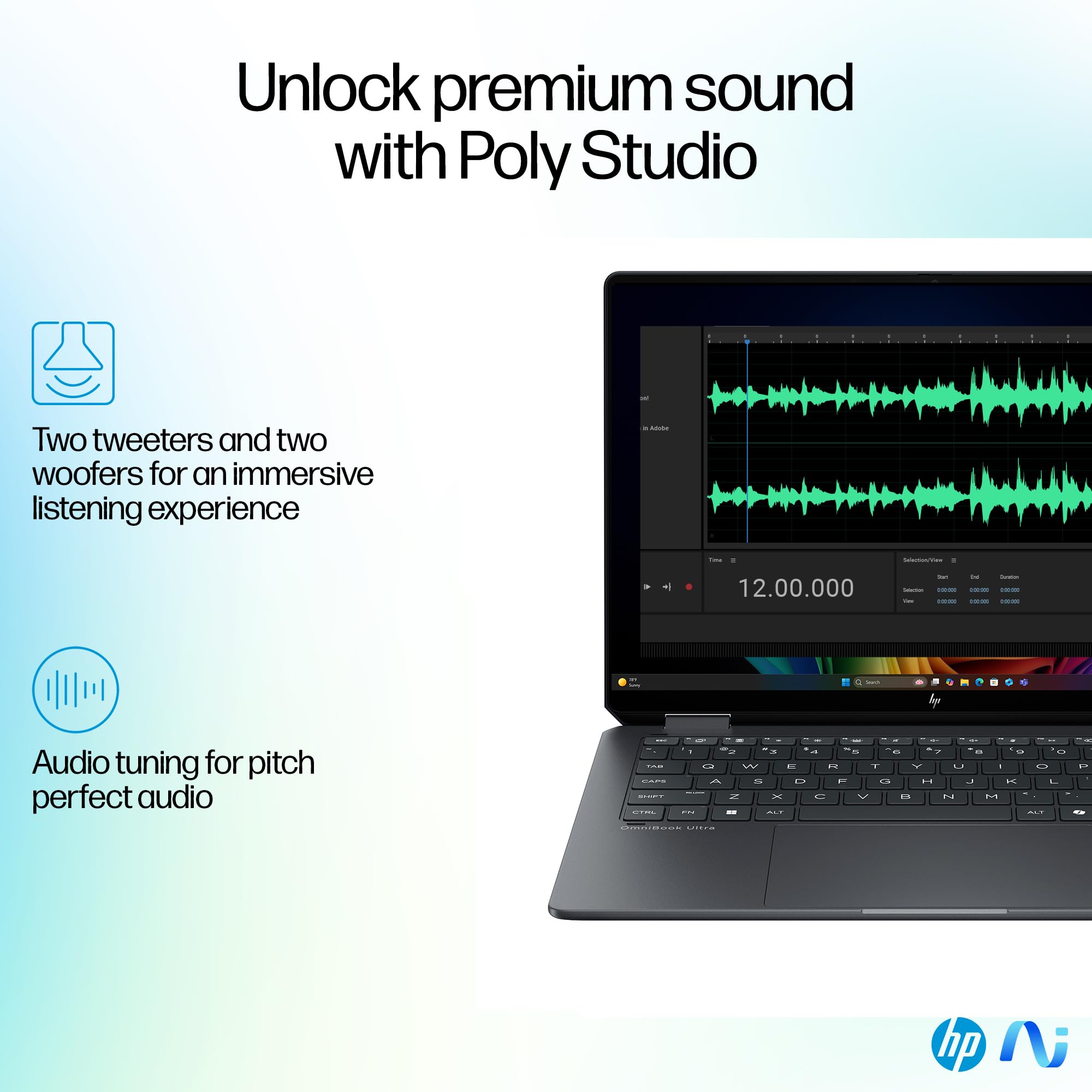 HP OmniBook Ultra Flip Laptop 14-fh0002ne, Intel Core Ultra 7-256V, 14" 3K OLED Touch Display, 16GB LPDRR5 RAM, 1TB SSD, Intel® Arc™ Graphics, Eng/Ar KB, Win11, Atmospheric blue [B13Y6EA]