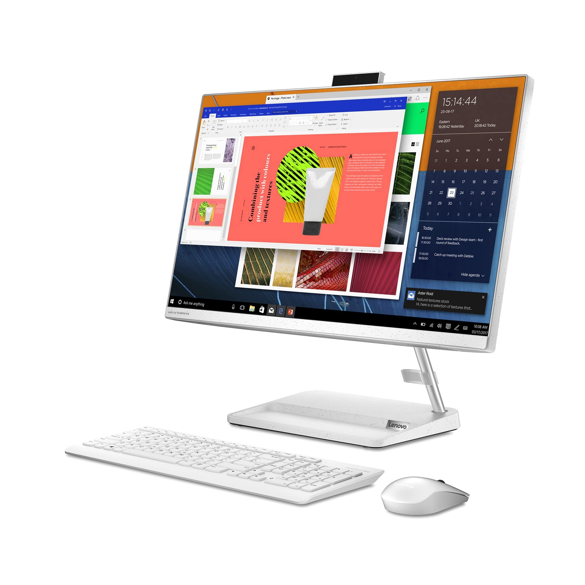 Lenovo IdeaCentre AIO 3 All in One Desktop 23.8"FHD Display AMD Ryzen 7 5700U 16GB RAM 512GB SSD Integrated AMD Radeon Graphics Win10 White English KB and Mouse White Color - [F0G1005PAX]