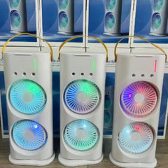 Portable AIR Conditioner With 2 FAN, Mini Air Cooler, Spray FAN Portable Humidifier Double Fan Air Conditioner, 300ml Mini Evaporation Cooler, USB Personal Conditioner With LED Lights, AC Cooling Doub