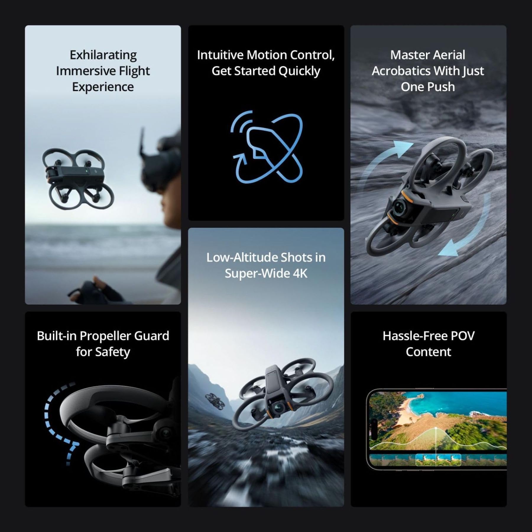 DJI Avata 2 Fly More Combo (1 Battery), FPV Drone with Camera 4K, Built-in Propeller Guard, Goggles 3 and RC Motion 3 Included, MOIAT Certified-UAE Version with Official Warranty Support