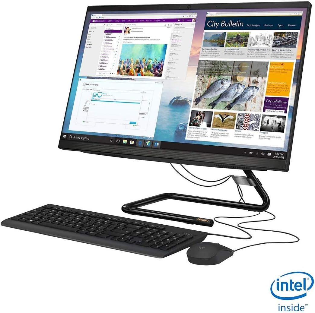 2021 New Lenovo 23.8-inch FHD Non-Touch All-in-One Desktop Computer, Intel Pentium Gold G6400T Processor 3.4 GHz, 32GB RAM, 1TB SSD, Webcam, WiFi, DVD, Windows 10 Home + Oydisen Cloth