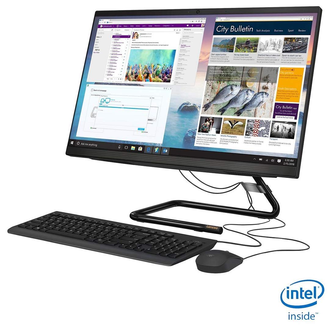 2021 New Lenovo 23.8-inch FHD Non-Touch All-in-One Desktop Computer, Intel Pentium Gold G6400T Processor 3.4 GHz, 32GB RAM, 1TB SSD, Webcam, WiFi, DVD, Windows 10 Home + Oydisen Cloth