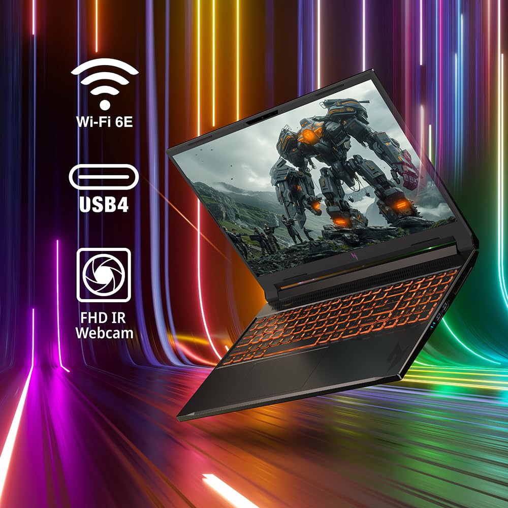 Acer Nitro V 16 AI Copilot+ PC Gaming Laptop | AMD Ryzen AI 5 340 Processor | NVIDIA GeForce RTX 5060 Laptop GPU | 16" WUXGA IPS 180Hz Display | 16GB DDR5 | 512GB Gen 4 SSD | Wi-Fi 6E | ANV16-61-R2QY