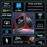 Acer Nitro V 15 Gaming Laptop 15.6" FHD IPS 165Hz Intel 8-core i5-13420H 16GB RAM 512GB SSD GeForce RTX 5050 GDDR7 DLSS4 (Up to 440 AI Tops) Backlit Thunderbolt WiFi6 Win11 ICP Acc