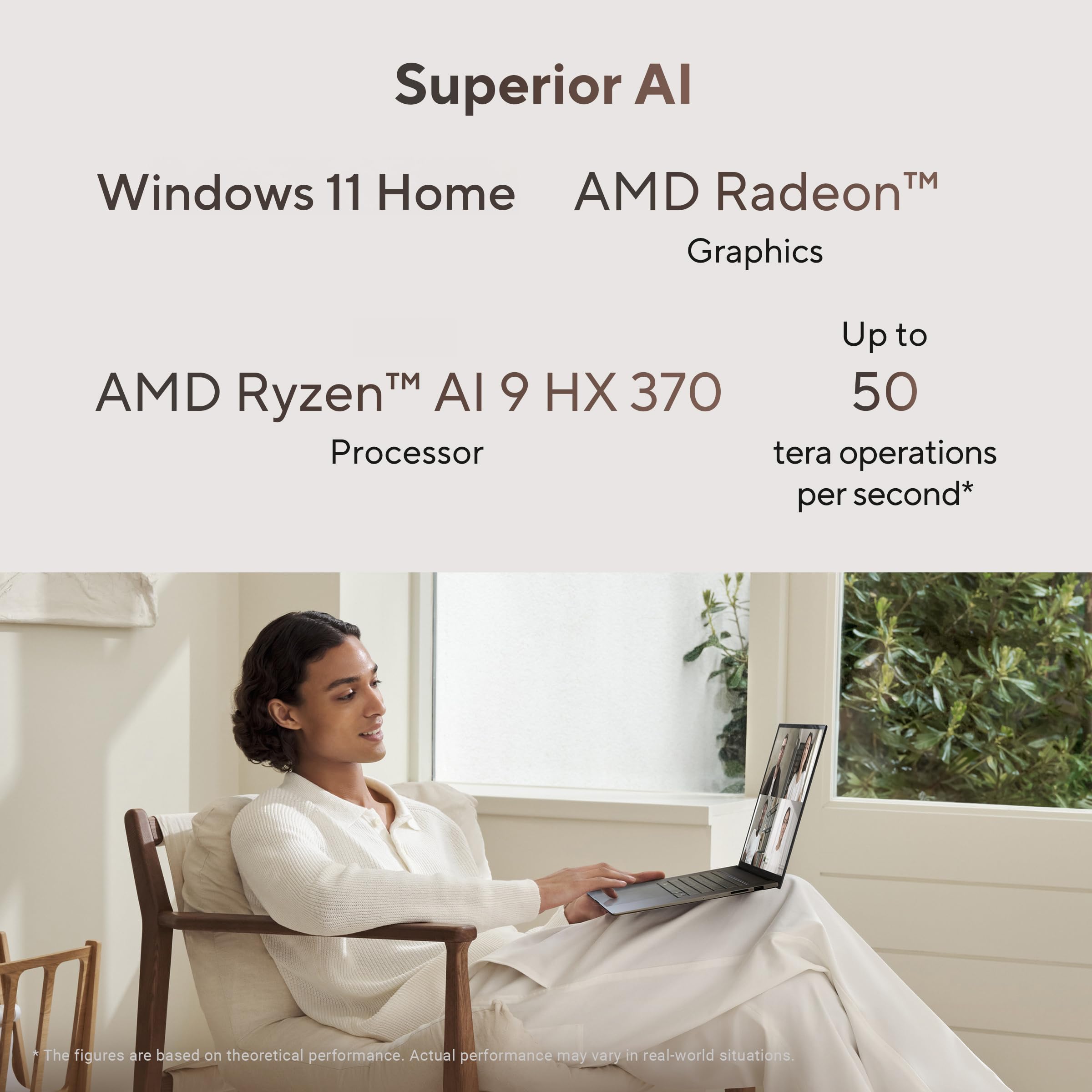 ASUS Zenbook S 16 OLED AI Laptop UM5606WA-RK233W /AMD Ryzen AI R9-HX370 Upto 5.1GHz/32GB RAM/2TB SSD/16 Inch 3K(2880x1800) OLED 120Hz/Windows 11 Home with Copilot Key -Scandinavian White