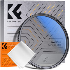K&F Concept 55mm Circular Polarizer Filter,18 Multi-Coated Optical Glass Circular Polarizing Filter Ultra-Slim for Camera Lenses with Cleaning Cloth (K Series)