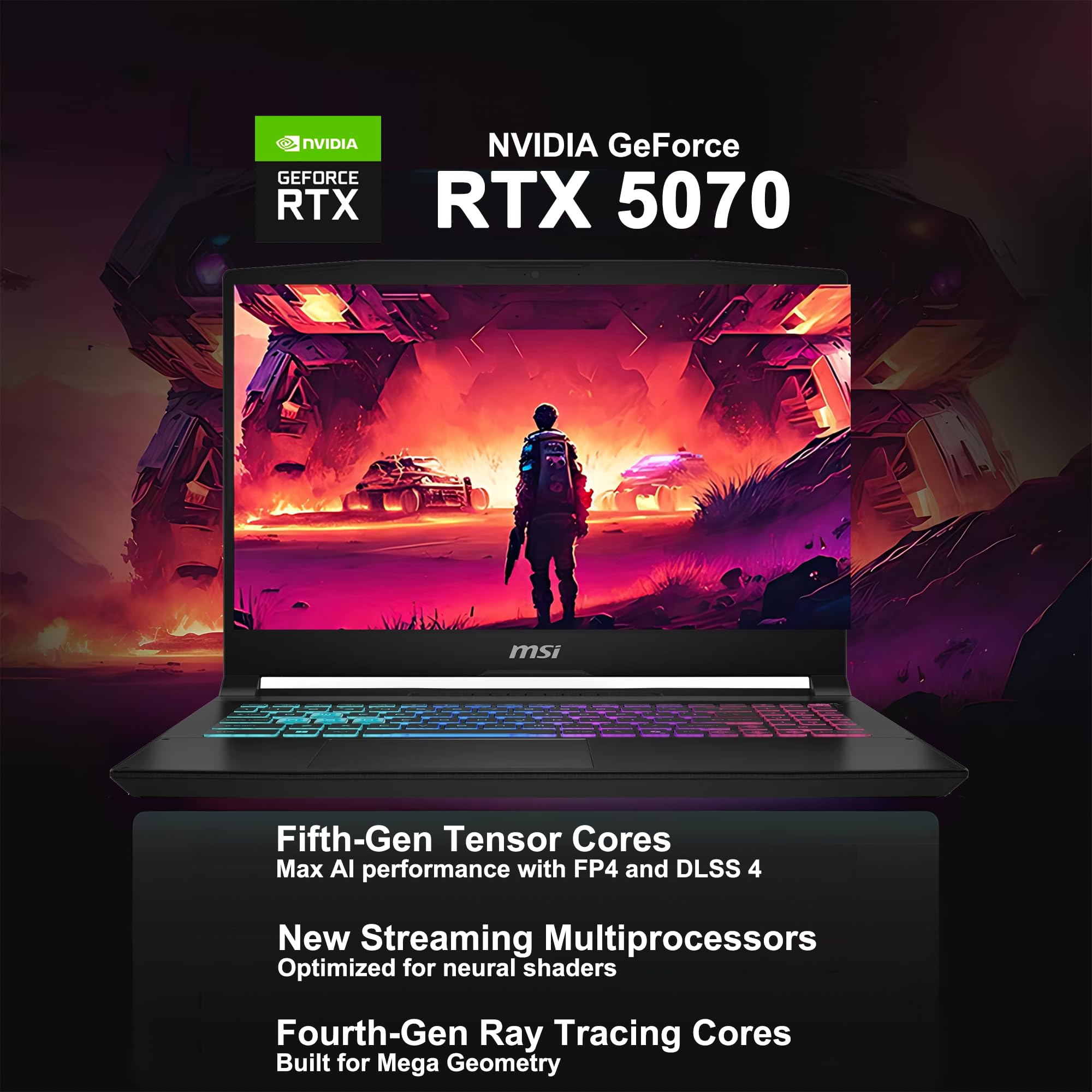 msi Katana 15.6” 165Hz QHD Gaming Laptop Computer, 14th Gen Intel Core i7-14650HX, NVIDIA Geforce RTX 5070, 16GB DDR5 RAM, 1TB NVMe SSD, RGB Keyboard, Windows 11 Pro
