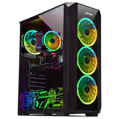 AQVIN Gaming PC ZForce Tower- Intel Core i7 Processor up to 4.0Ghz, GForce GTX 1660S 6GB, 32GB DDR4 RAM Memory, 1TB SSD, HDMI, RGB Fans, WiFi, Windows 10 Pro - Black