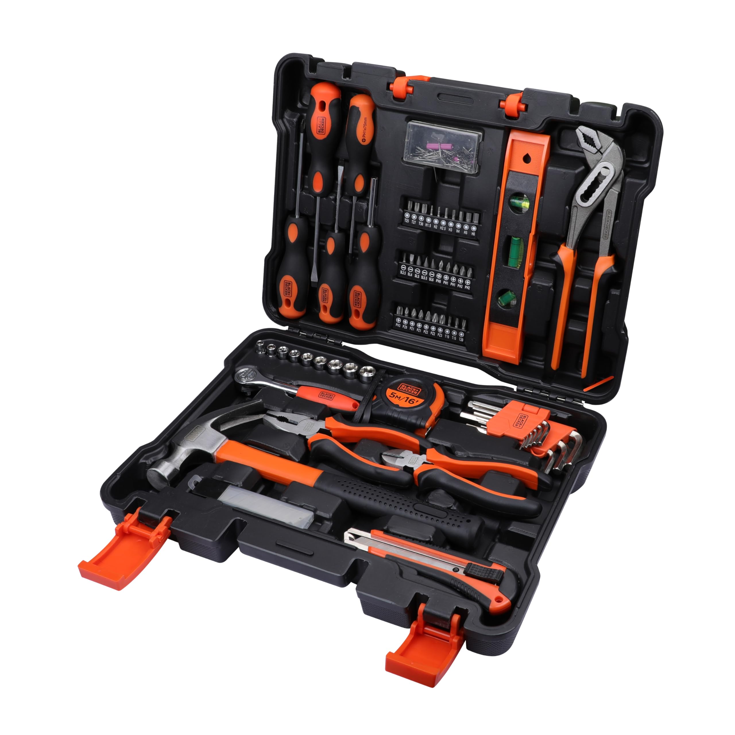 Black+Decker Professional Hand Tool Kit, Orange/Black, Bmt154C, 154 Pieces