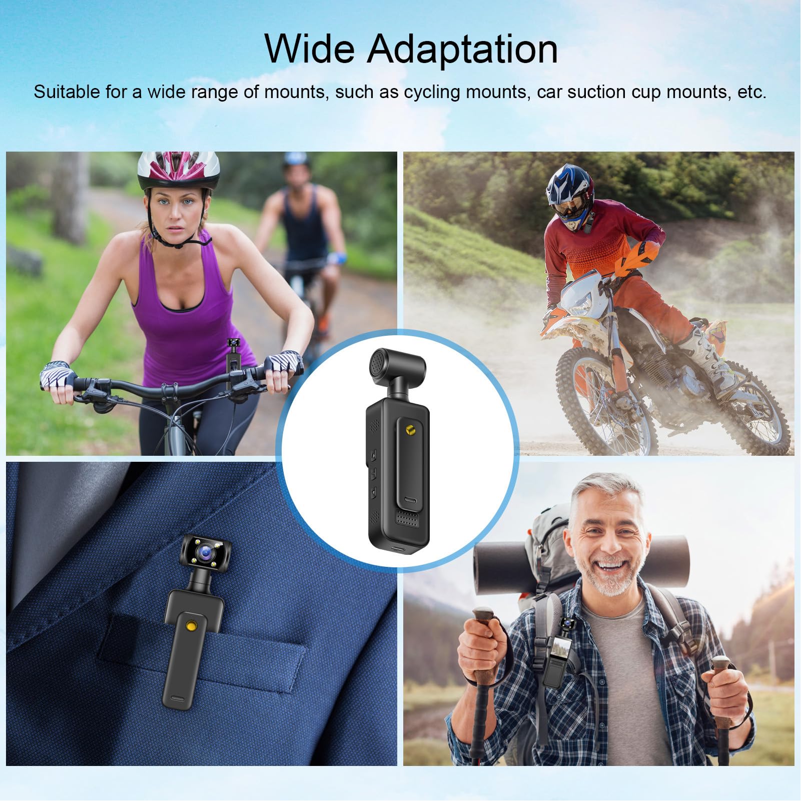 Handheld Action Camera, 4K HD WiFi Sports Camera with 180° Rotating Lens, 1.3 Inch HD Screen, 135° Ultra Wide, LED Flashlight, APP Control, Poc ket Camcorder for Travel