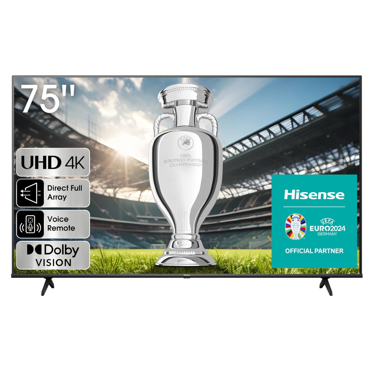 HISENSE 4K UHD Smart TV, 75 Inch E6K Black with Dolby Vision, Pixel Tuning, Share to TV Game Mode Plus, and Youtube, Netflix and Shahid, Big Size Ultra Hd Television 75E6K