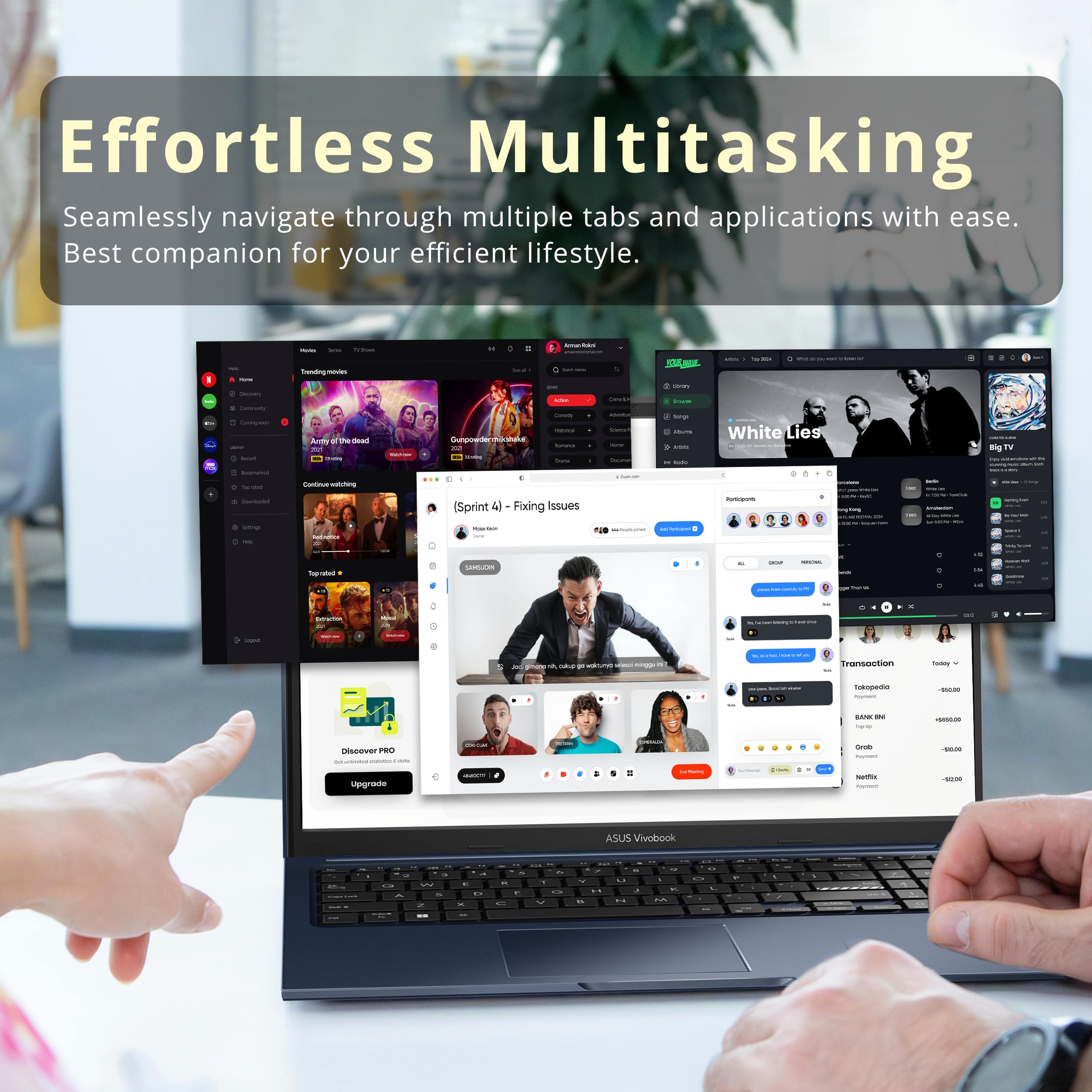 ASUS Vivobook 15.6 FHD Laptop, Intel i5-1235U, 16GB DDR4 RAM, 672GB Storage (512GB SSD+160GB Docking Station Set), Intel Iris Xe Graphics, Number Pad, 720p HD Camera, Win 11 Pro, Quiet Blue