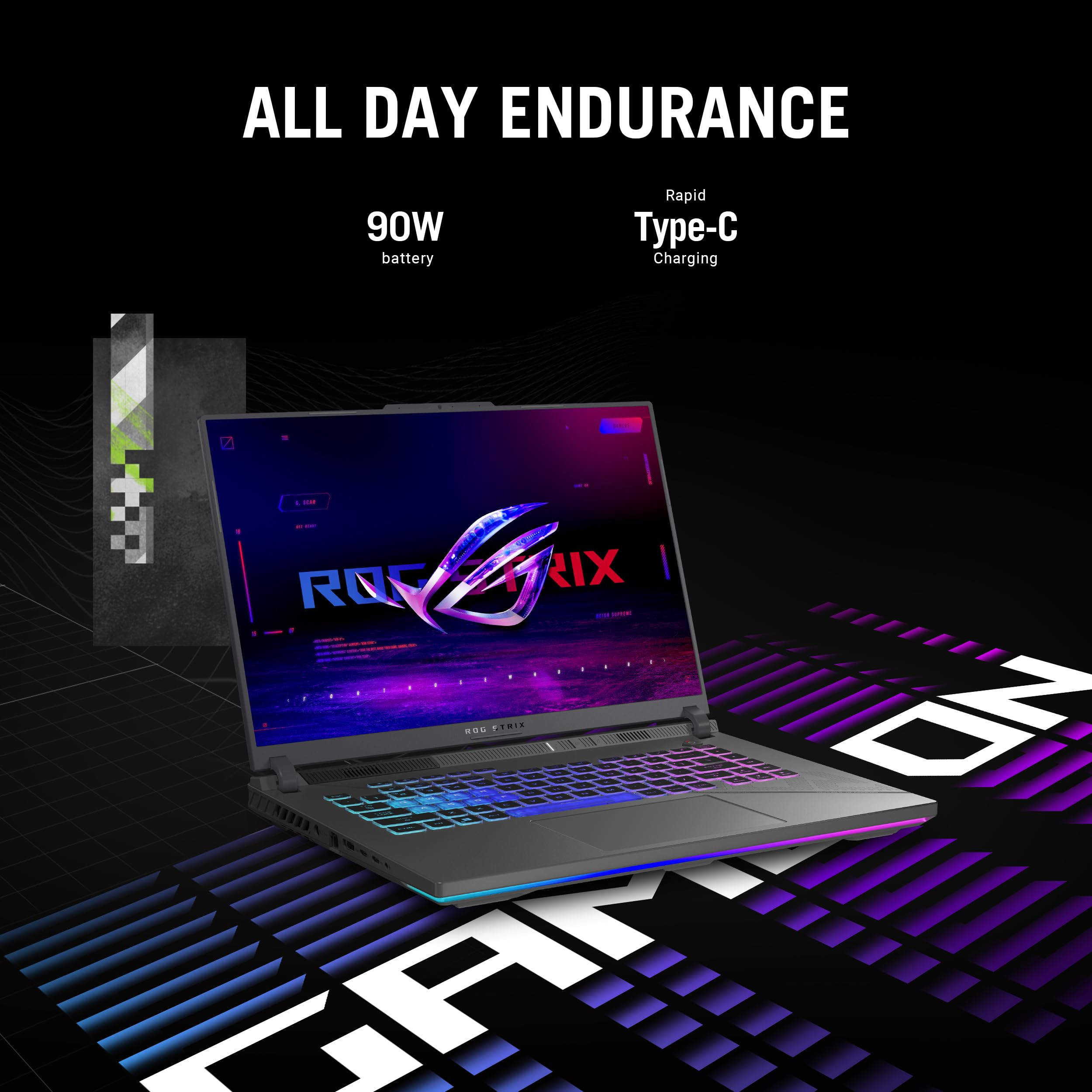 ASUS ROG Strix G16 (2024) Gaming Laptop, 16” Nebula Display 16:10 QHD 240Hz, GeForce RTX 4060, Intel® Core™ i9-14900HX, 16GB DDR5-5600, 1TB PCIe SSD, Wi-Fi 6E, Windows 11, G614JVR-ES94