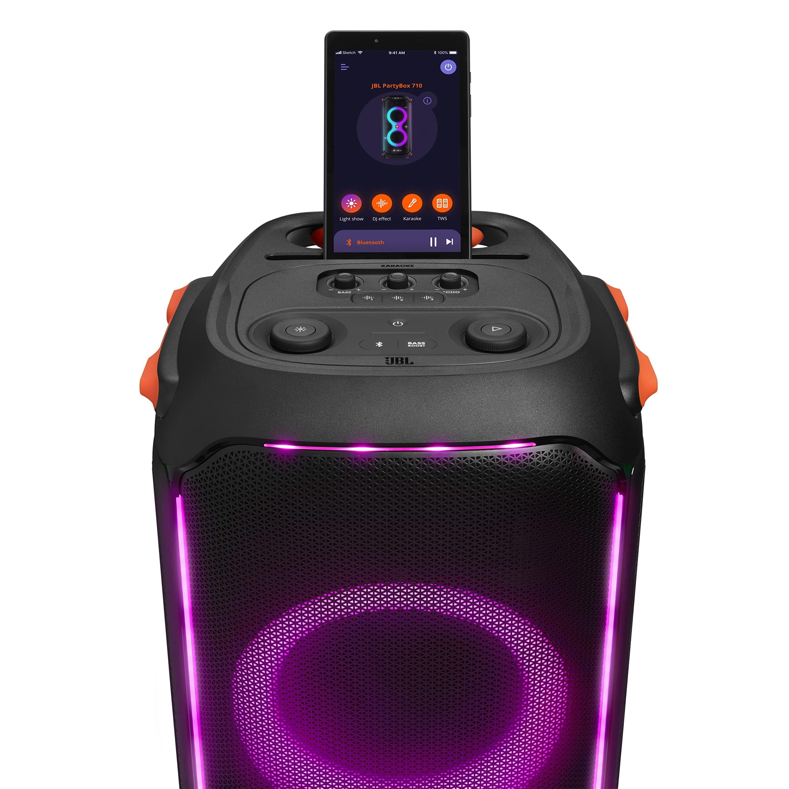 JBL Partybox 710 Portable Party Speaker with 800W RMS Powerful Sound - Black, Wireless, Wired