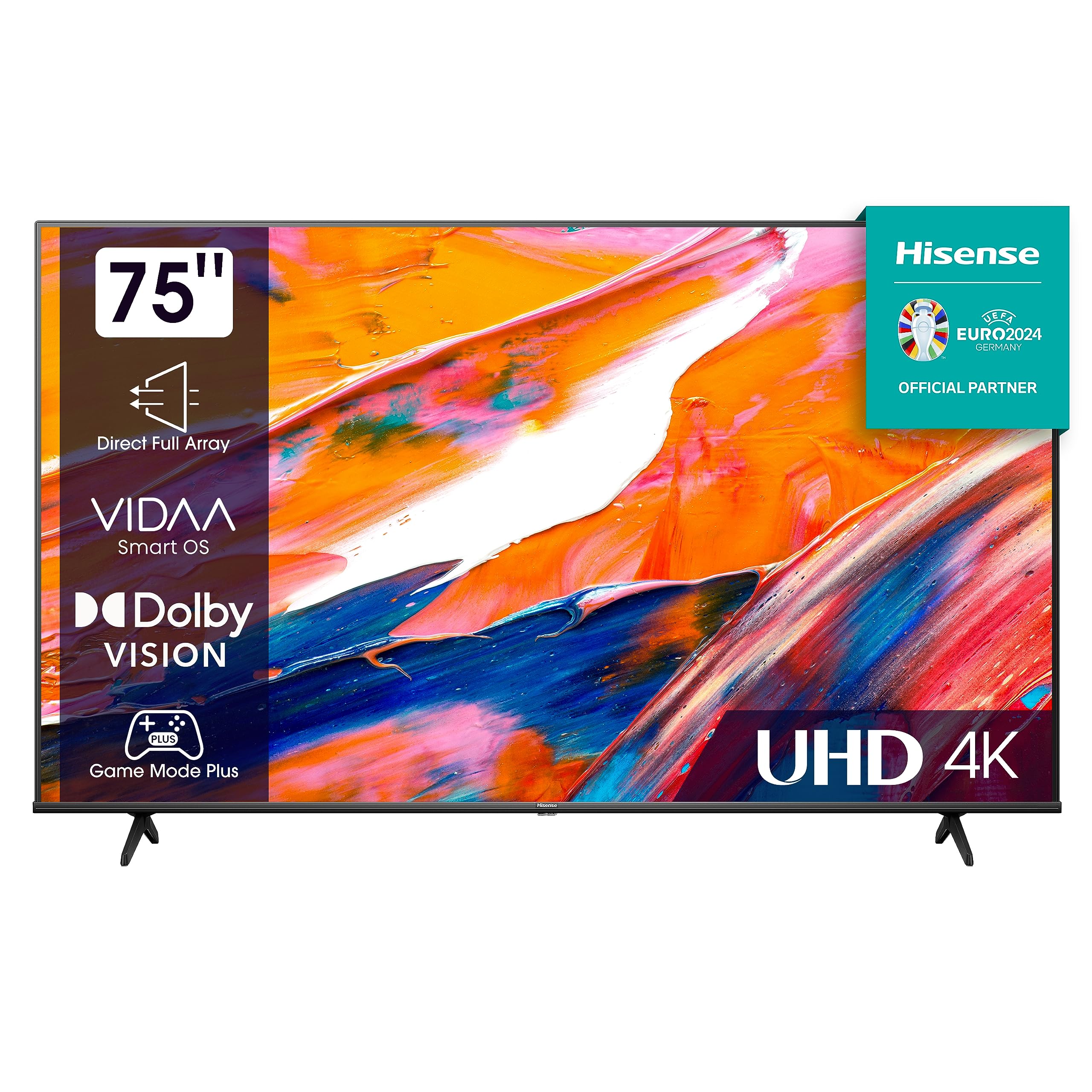 HISENSE 4K UHD Smart TV, 75 Inch E6K Black with Dolby Vision, Pixel Tuning, Share to TV Game Mode Plus, and Youtube, Netflix and Shahid, Big Size Ultra Hd Television 75E6K