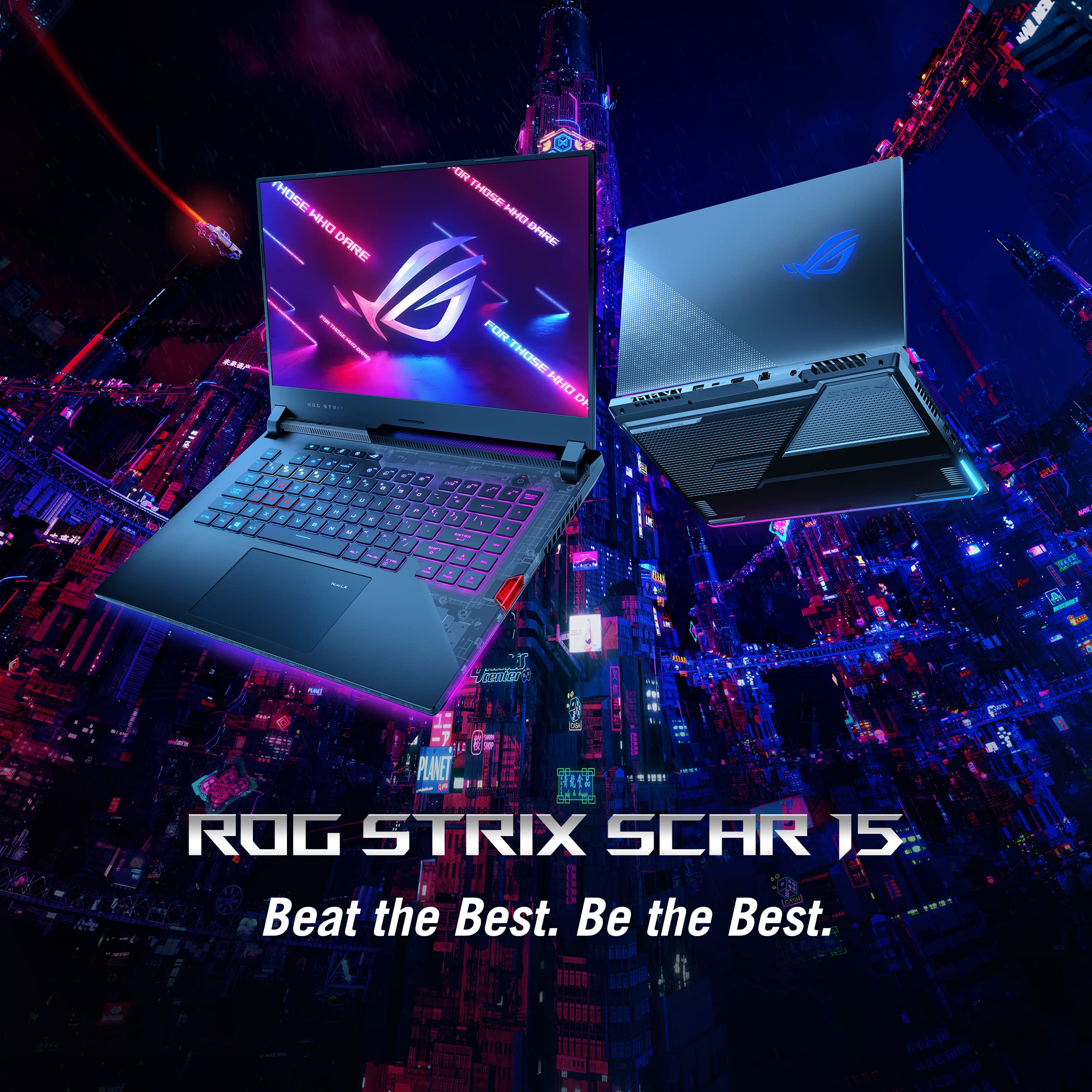 ASUS ROG Strix Scar 15 Gaming Laptop, 15.6" 300Hz IPS Type FHD Display, NVIDIA GeForce RTX 3080, AMD Ryzen 9 5900HX, 16GB DDR4, 1TB SSD, Opti-Mechanical Per-Key RGB Keyboard, Windows 11, G533QS-DS94