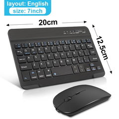 Wireless Keyboard and Mouse Mini Rechargeable Spainish Bluetooth Keyboard With Mouse Russian Keyboard For PC Tablet Phone