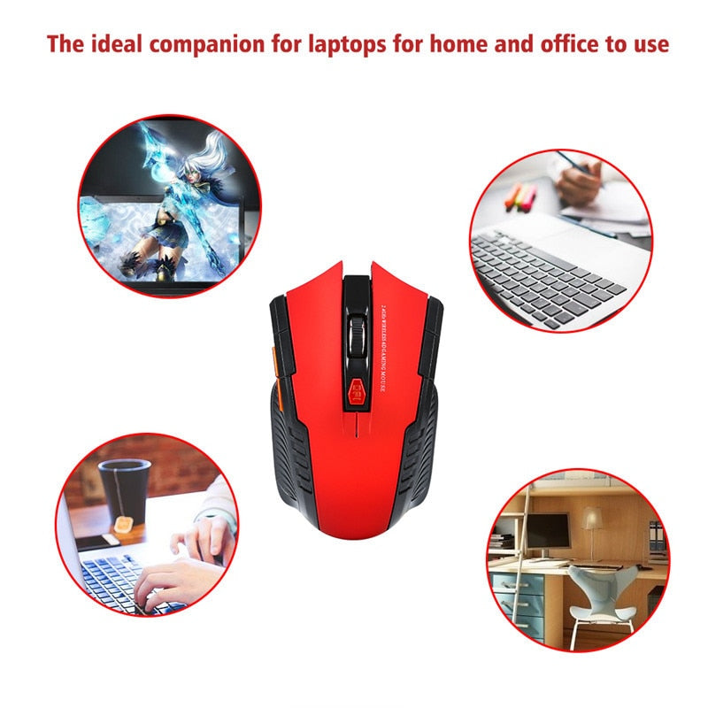 Robotsky 2.4GHz Optical Mouse Gamer Mice for Notebook Desktop Laptop With USB Receiver High DPI USB Wireless Gaming Mouse