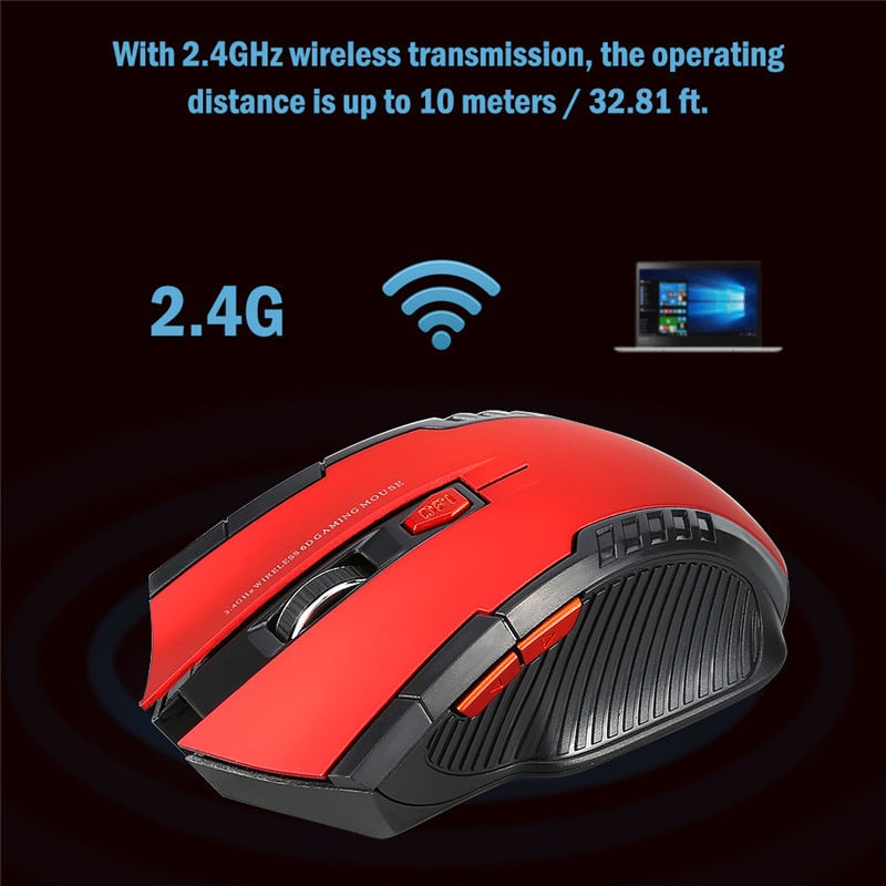 Robotsky 2.4GHz Optical Mouse Gamer Mice for Notebook Desktop Laptop With USB Receiver High DPI USB Wireless Gaming Mouse