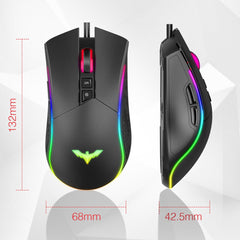 Havit RGB Gaming Mouse Wired Programmable Ergonomic USB Mice 4800 DPI 7 Buttons &amp; 7 Color Backlit for PC Gamer Computer Desktop