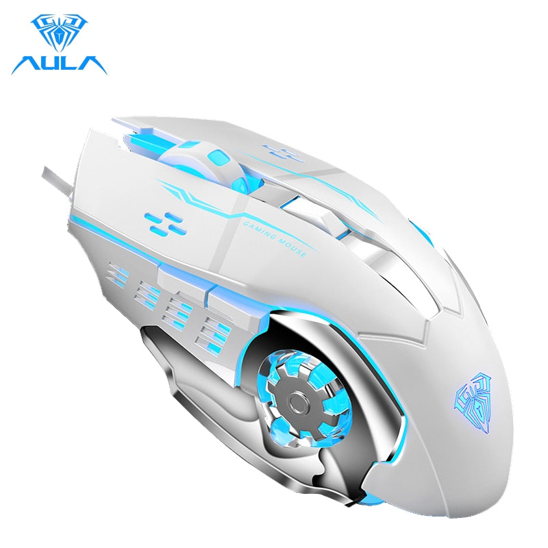 AULA S20 Professional Gaming Mouse 2400 DPI Adjustable USB Wired Backlit Ergonomic Optical LED Mouse for Computer Laptop PC