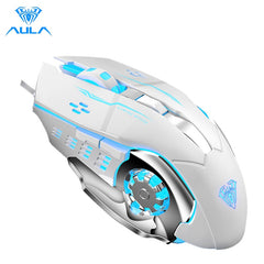 AULA S20 Professional Gaming Mouse 2400 DPI Adjustable USB Wired Backlit Ergonomic Optical LED Mouse for Computer Laptop PC