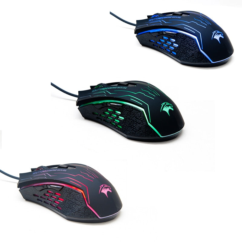 3200DPI Silent Click USB Wired Gaming Mouse Gamer Ergonomics 6Buttons Opitical Computer Mouse For PC Mac Laptop Game LOL Dota 2