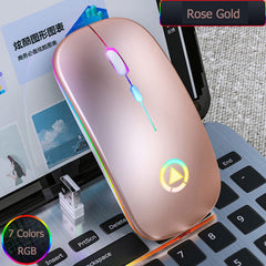 Wireless Mouse Rechargeable Mouse Ultra-thin Silent LED Colorful Backlit Gaming Mouse For Computer Laptop PC