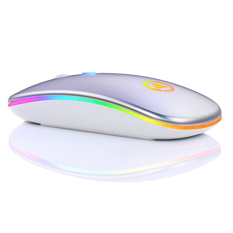 Wireless Mouse Rechargeable Mouse Ultra-thin Silent LED Colorful Backlit Gaming Mouse For Computer Laptop PC