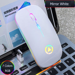 Wireless Mouse Rechargeable Mouse Ultra-thin Silent LED Colorful Backlit Gaming Mouse For Computer Laptop PC