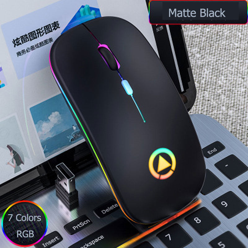 Wireless Mouse Rechargeable Mouse Ultra-thin Silent LED Colorful Backlit Gaming Mouse For Computer Laptop PC