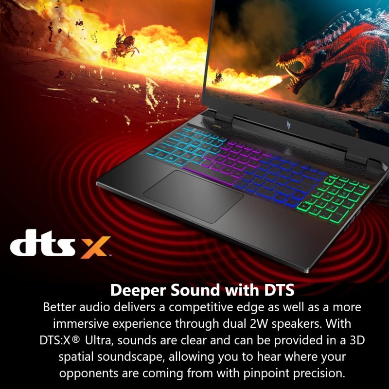 Acer Nitro 16 Gaming Laptop | AMD Ryzen 5 7640HS Hexa - Core CPU | NVIDIA GeForce RTX 4050 Laptop GPU | 16" WUXGA 165Hz IPS Display | 8GB DDR5 | 512GB Gen 4 SSD | WiFi 6E | RGB Backlit KB | AN16 - 41 - R148‎acer