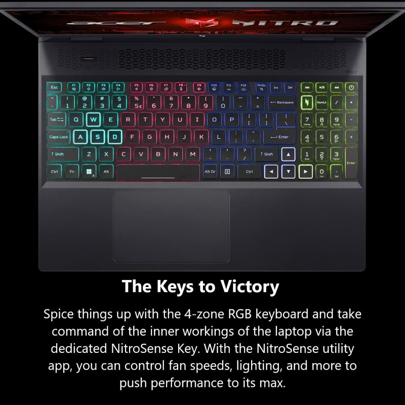 Acer Nitro 16 Gaming Laptop | AMD Ryzen 5 7640HS Hexa - Core CPU | NVIDIA GeForce RTX 4050 Laptop GPU | 16" WUXGA 165Hz IPS Display | 8GB DDR5 | 512GB Gen 4 SSD | WiFi 6E | RGB Backlit KB | AN16 - 41 - R148‎acer