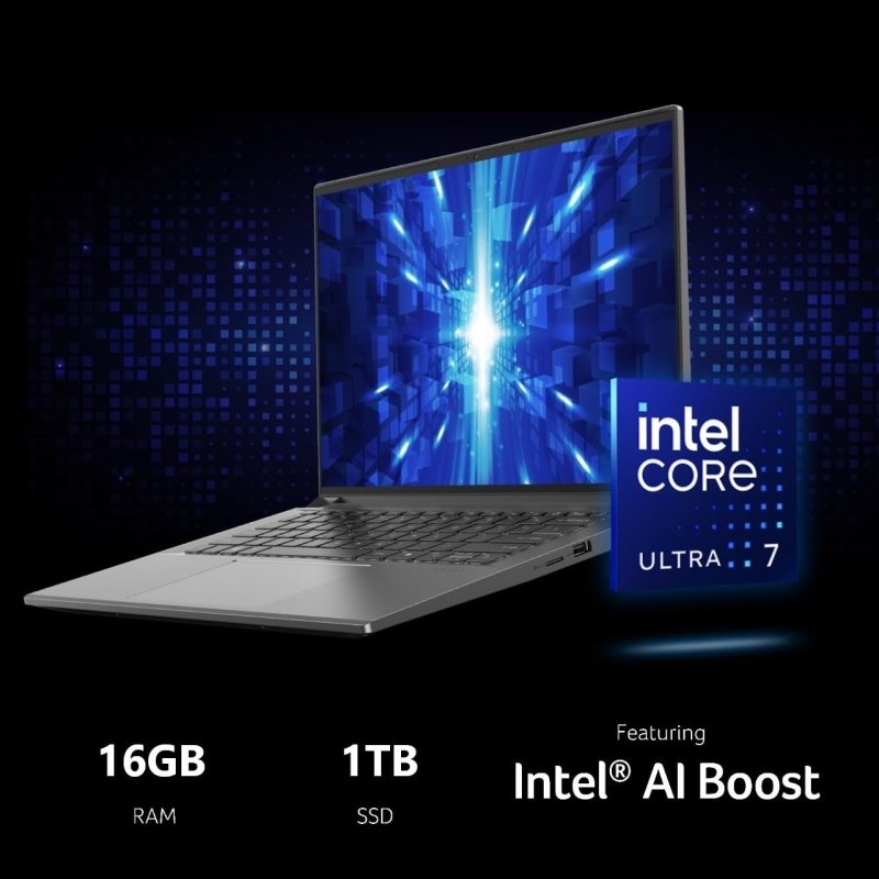 Acer Swift X 14 Laptop | 14.5" OLED 2880 x 1800 120Hz Calman Verified | Unlock AI Experiences | Intel Core Ultra 7 Processor 155H | NVIDIA GeForce RTX 4060 | 16GB LPDDR5X | 1TB SSD | SFX14 - 72G - 77NJ‎acer
