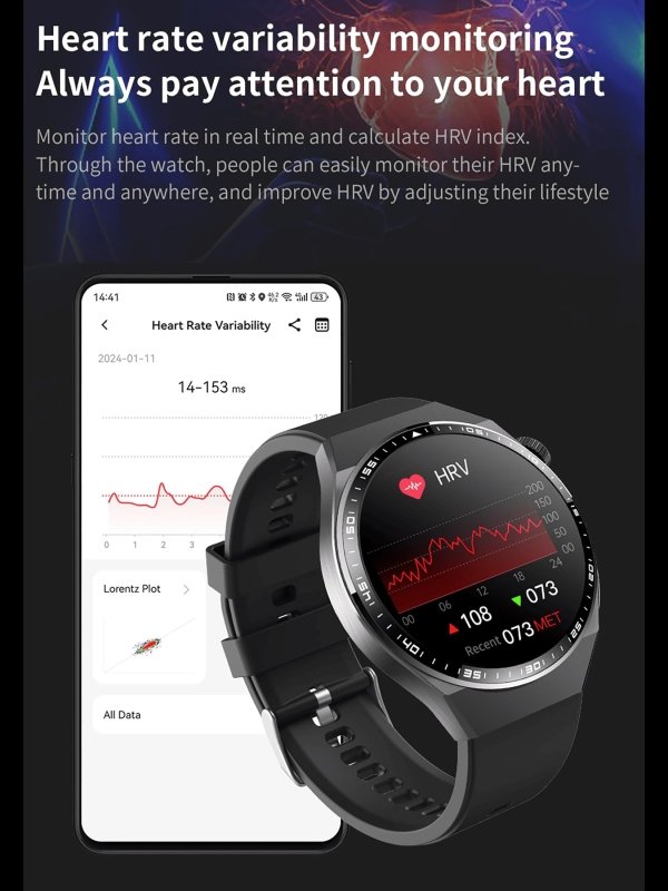 AD VISION Smart Fitness Watches, Sports Watch & Fitness Trackers, 1.55” HD Touchscreen, 24/7 Health Monitoring with ECG, Blood Oxygen & Sleep Tracking, 150+ Sports Modes, IP67, for Men & WomenAD VISION