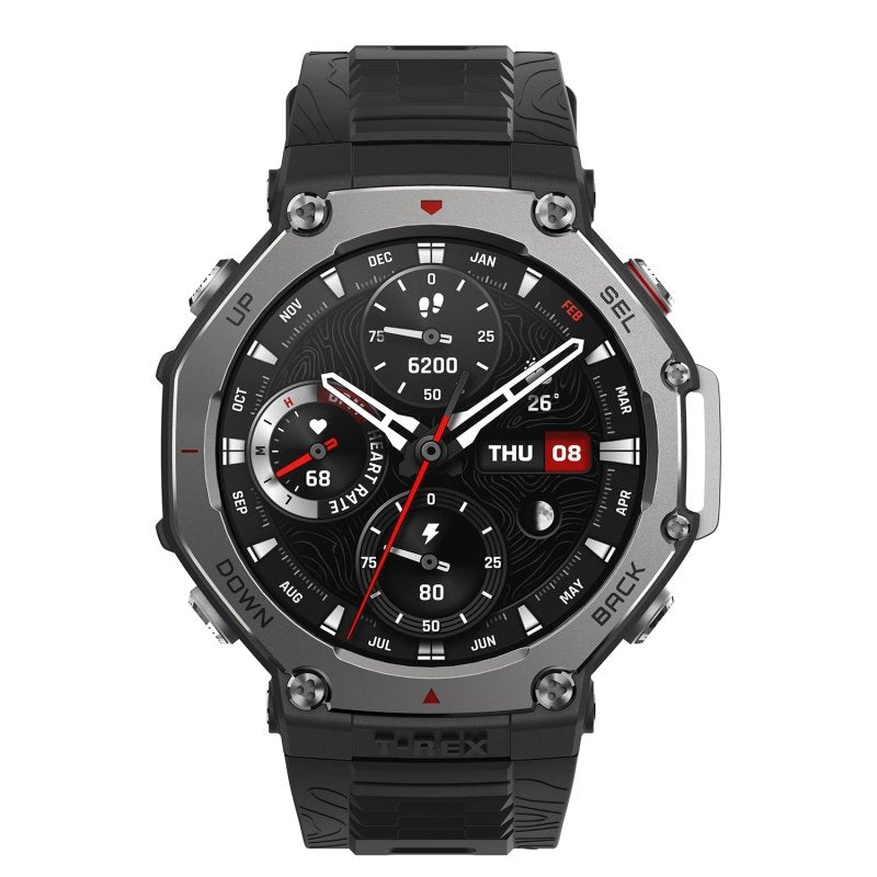 Amazfit T - Rex 3 Rugged/Military Smart Watch 48mm, GPS (with Privacy), Offline Maps, Long Battery Life,328 Feet Water - Resistant, 170 Fitness/Sport Modes, AI, Voice Control, for Android or iPhone, BlackVisit the Amazfit Store
